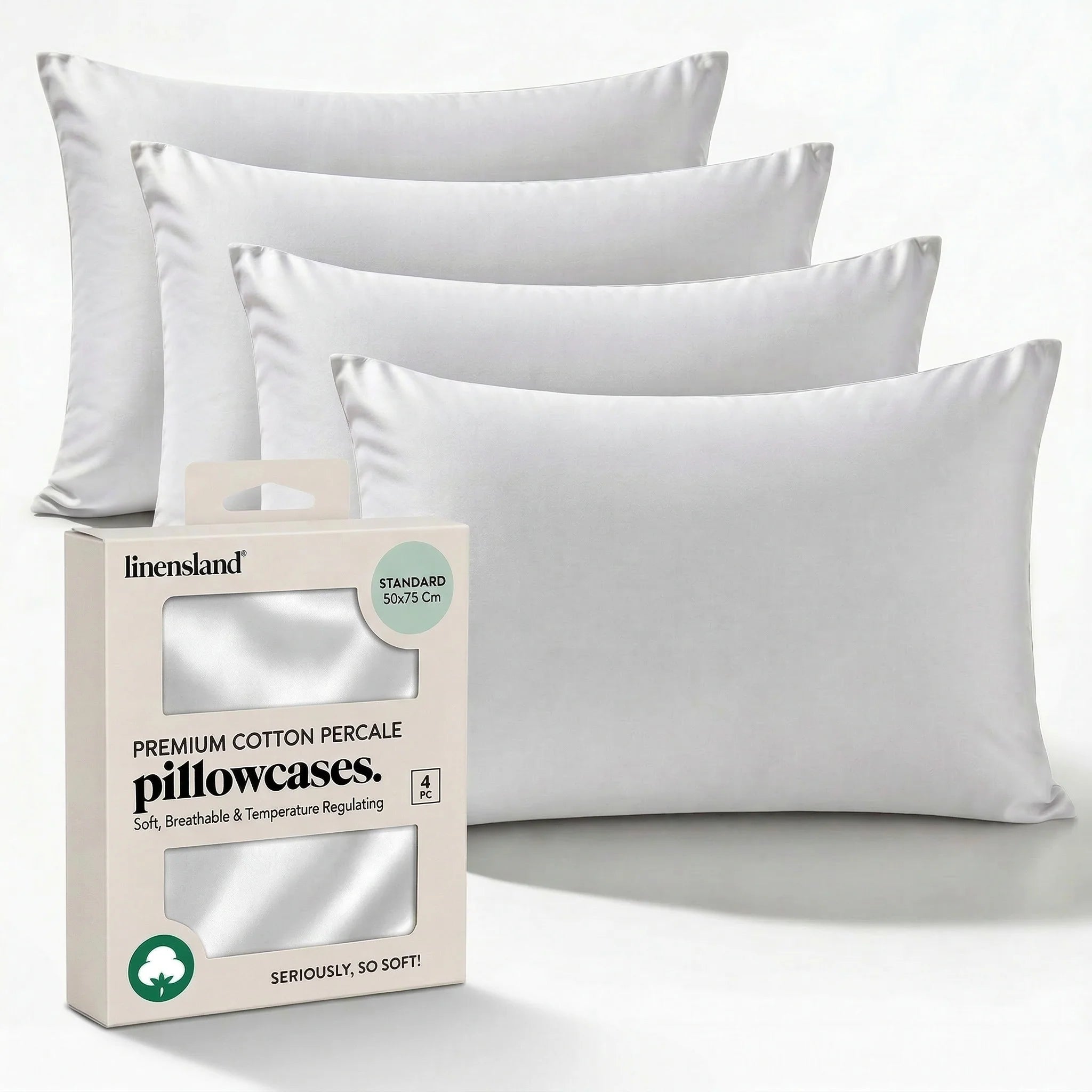 Pack-4 Egyptian Cotton Pillowcases